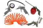 Kit 5 Accessori Pneumatici Compressore Doppia Pistola Tubo Flessibile Manometro