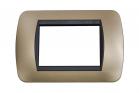 Placca Interruttore 4 Moduli Compatibile Living Copri Placchetta Titanium C6604