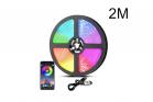 Striscia Led Adesiva Ingresso USB Bluetooth 2M 5050 Tagliabile Flessibile 60 LED