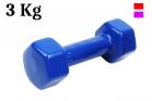 Peso palestra 3kg manubrio antiscivolo esagonale gommato allenamento fitness
