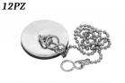 12PZ Tappo di scarico in gomma catena sfera 4.5X1.5cm per lavello vasca bagno