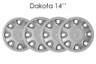 Copricerchio universali 14" copri ruota auto silver 4pz dakota coprimozzo