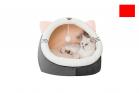 Cuccia Cane Gatto Taglia Piccola 35cm Interno Ovale Tessuto Morbido Cuscino