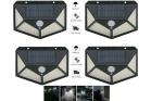 Faretto Esterno 114 LED Luce Fredda Lampada Energia Solare 4pz Sensore Movimento