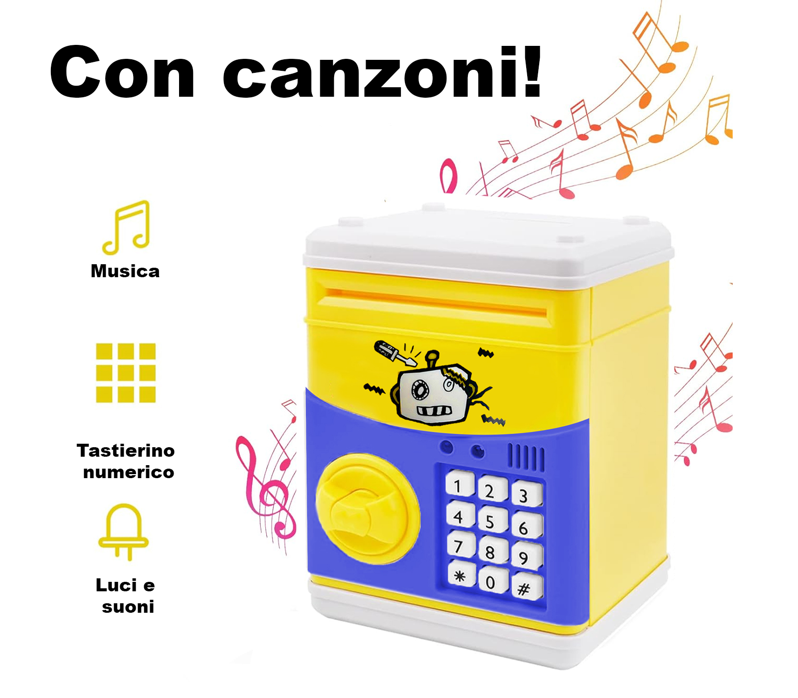 BES-31419 - Giocattoli - beselettronica - Salvadanaio Elettronico per  Bambini Cassaforte Monete Digitale Password Gioco