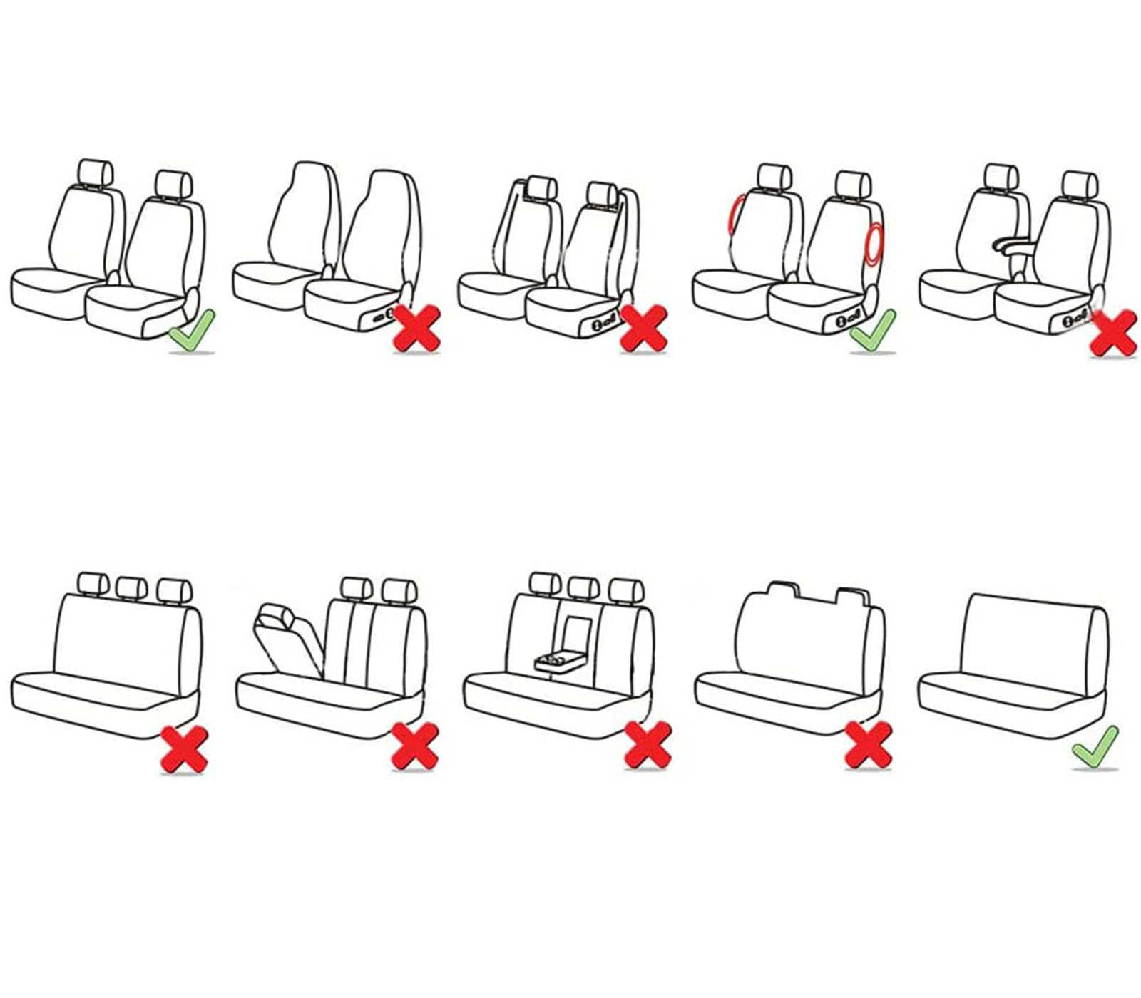 Coprisedili posteriori per auto con 3 cerniere la protezione del sedile  posteriore dell'auto può essere divisa in 40/60,50/50,60/40, per Fiat 500  per Nissan Leaf - AliExpress