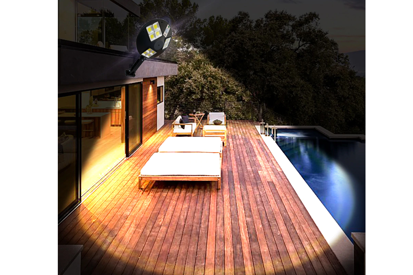 Lampione Solare Led Esterno 12 COB Sensore Movimento Faro Luce Fredda Rotondo 10 class=img-responsive