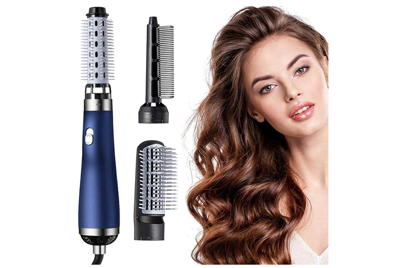 BES-31300 - Cura dei Capelli - beselettronica - Spazzola asciugacapelli  3in1 testine intercambiabili multifunzione regolabile