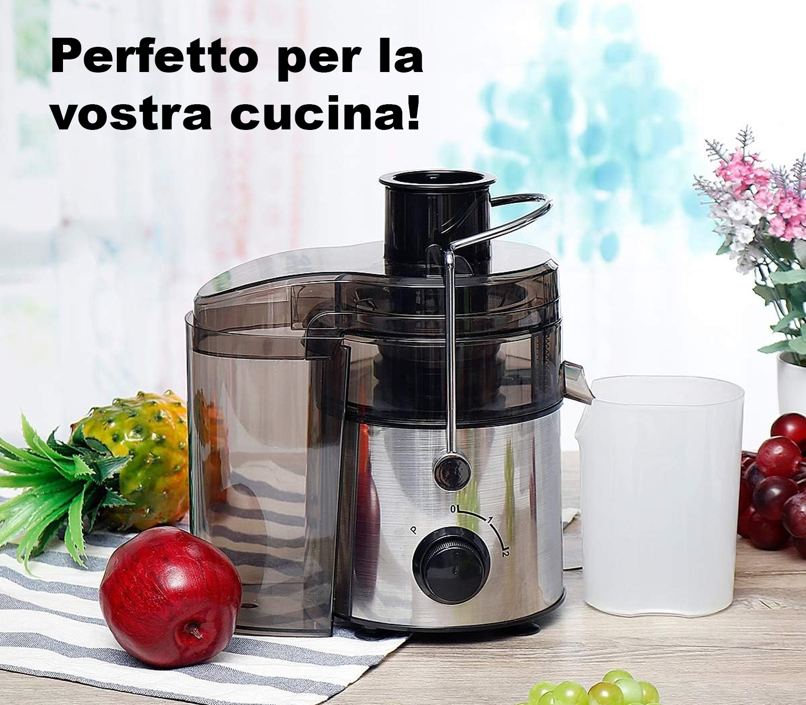 BES-33946 - Piccoli e grandi elettrodomestici - beselettronica - Centrifuga Frutta  Verdura Estrattore Di Succo A Freddo 800W Spremiagrumi B-1006