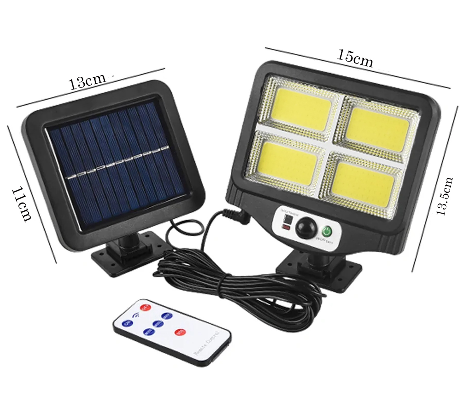 2 X FARO SOLARE DA ESTERNO FARETTO FOTOVOLTAICO + SENSORE LAMPADA LED