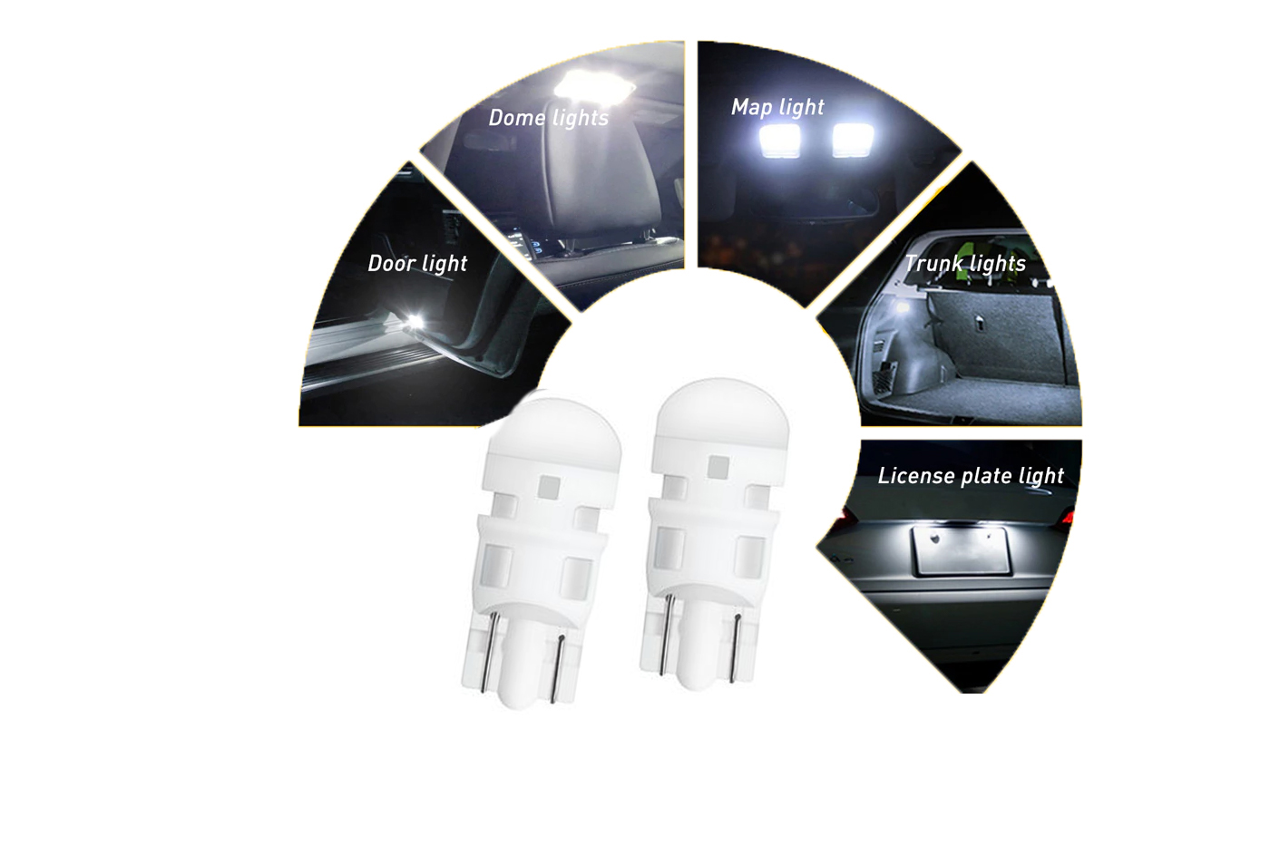 LAMPADINE LED LUCI POSIZIONE TARGA INTERNI AUTO T10 3 SMD CANBUS W5W XENON  6000K BIANCO FREDO