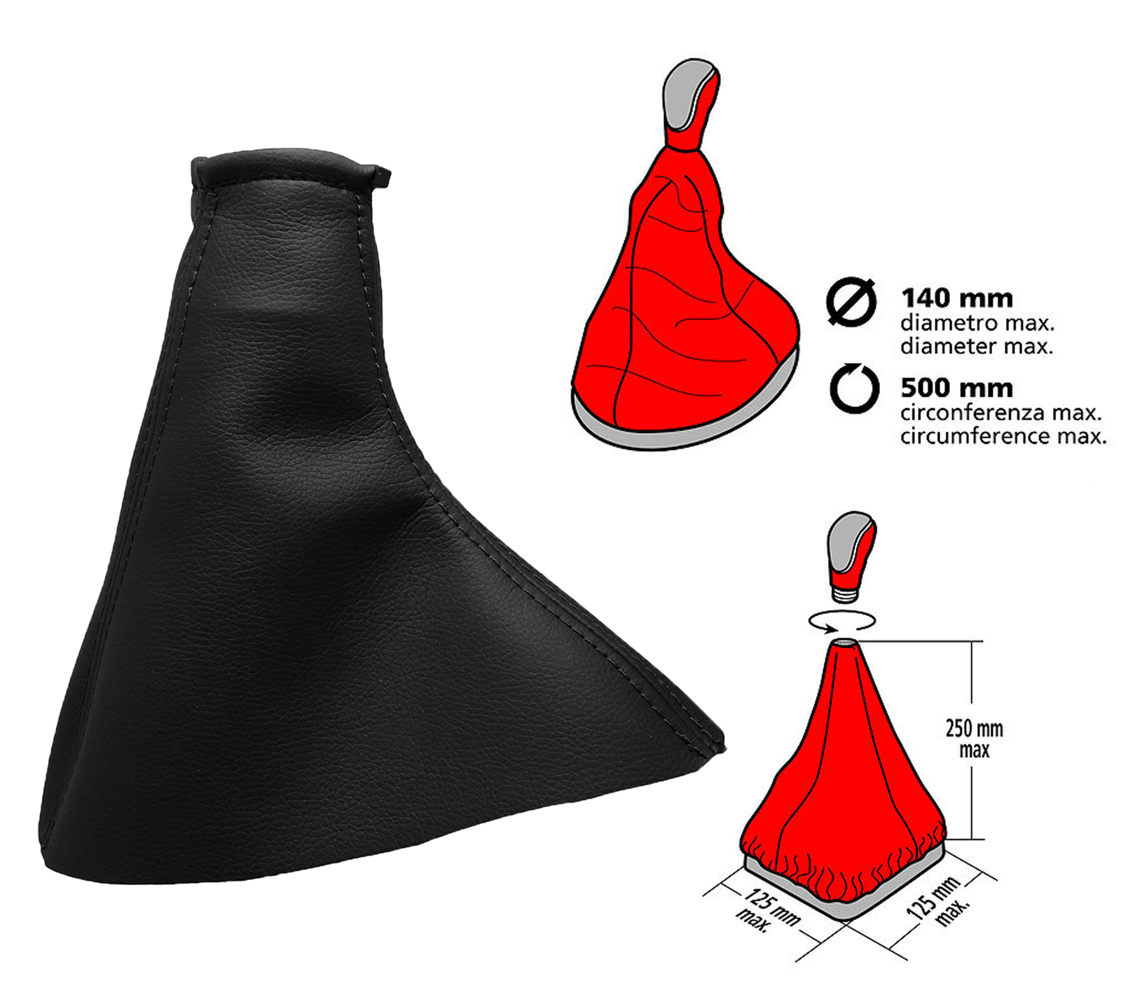 CUFFIA ELASTICIZZATA COPRI POMELLO LEVA CAMBIO Marce Auto Camper