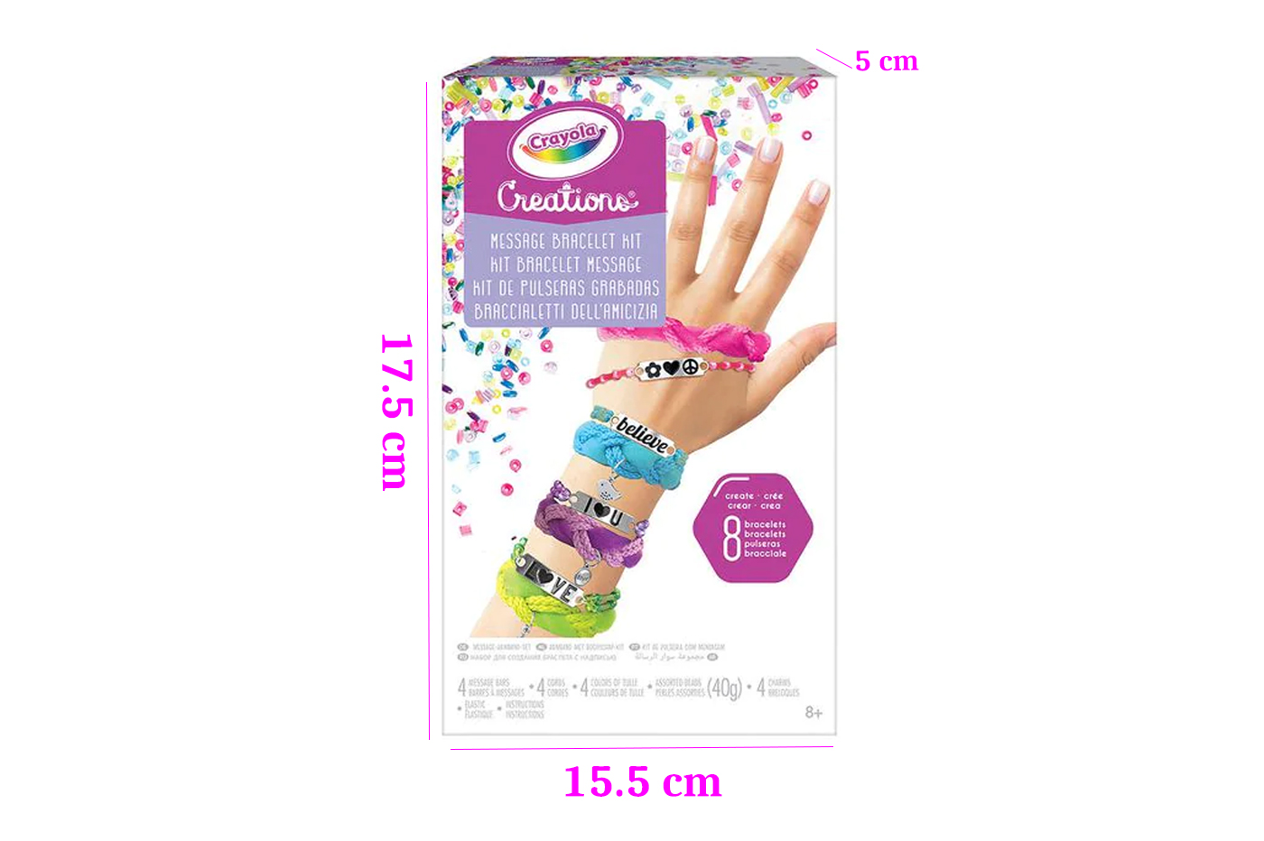 Crayola creations, set per braccialetti e bijoux con lettere e perle con  più di 800 perline, attività creativa e regalo per bambine, da 8 anni -  Crayola - Taglio e cucito - Giocattoli