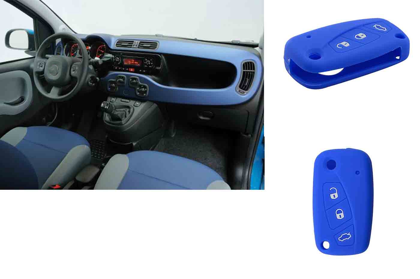 BES-31175 - Accessori Auto Per Interni - beselettronica - Custodia cover  silicone Guscio Compatibile chiavi auto Fiat Grande Punto Doblo