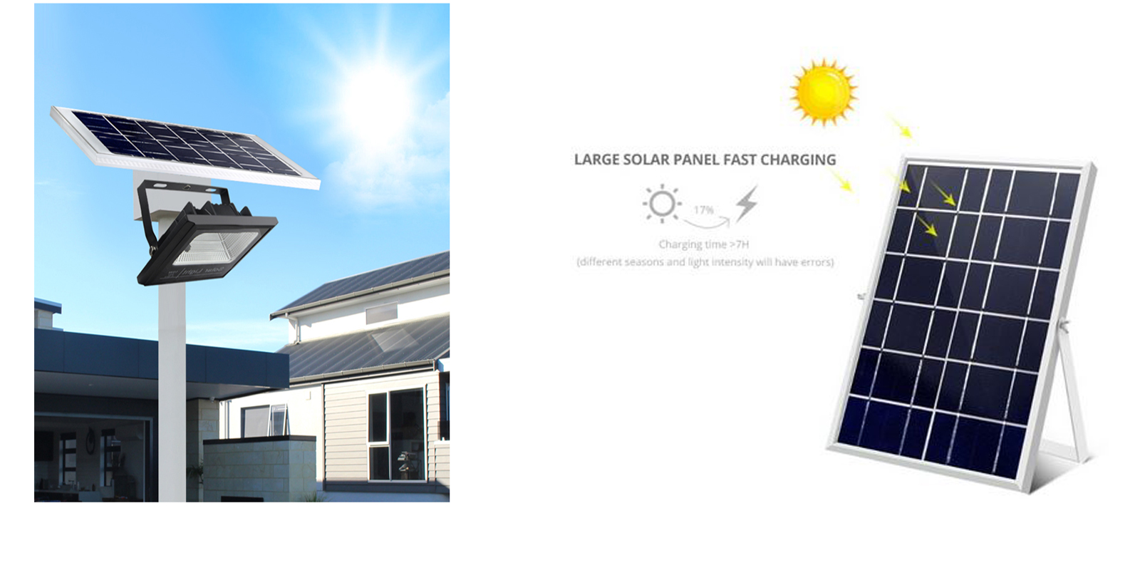 Faro A Led Da 100W SMD Luce Bianca Con Pannello Solare Sensore E Telecomando