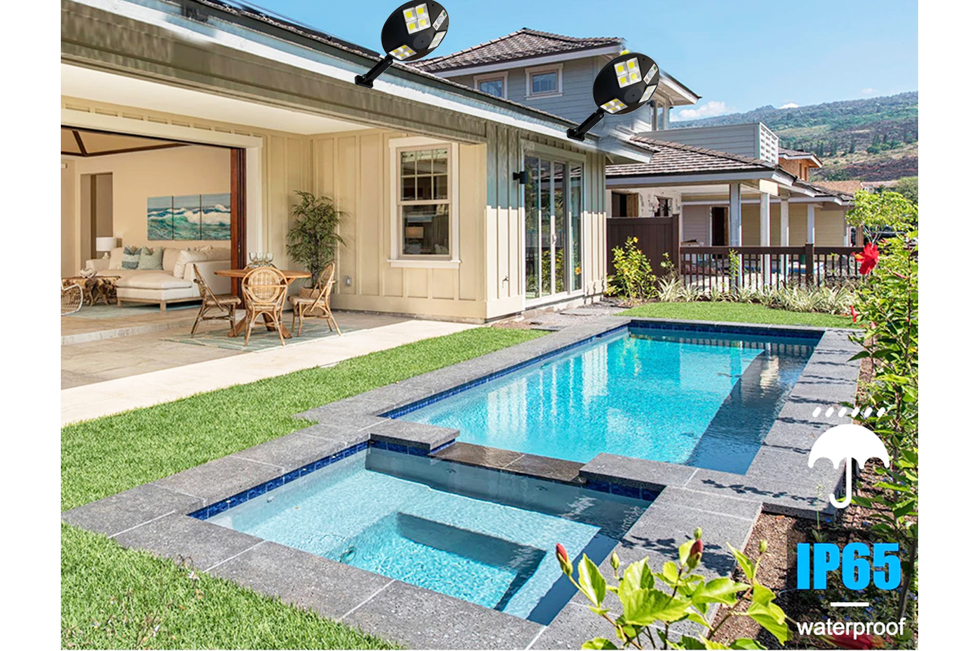 Lampione Solare Led Esterno 12 COB Sensore Movimento Faro Luce Fredda Rotondo 13 class=img-responsive