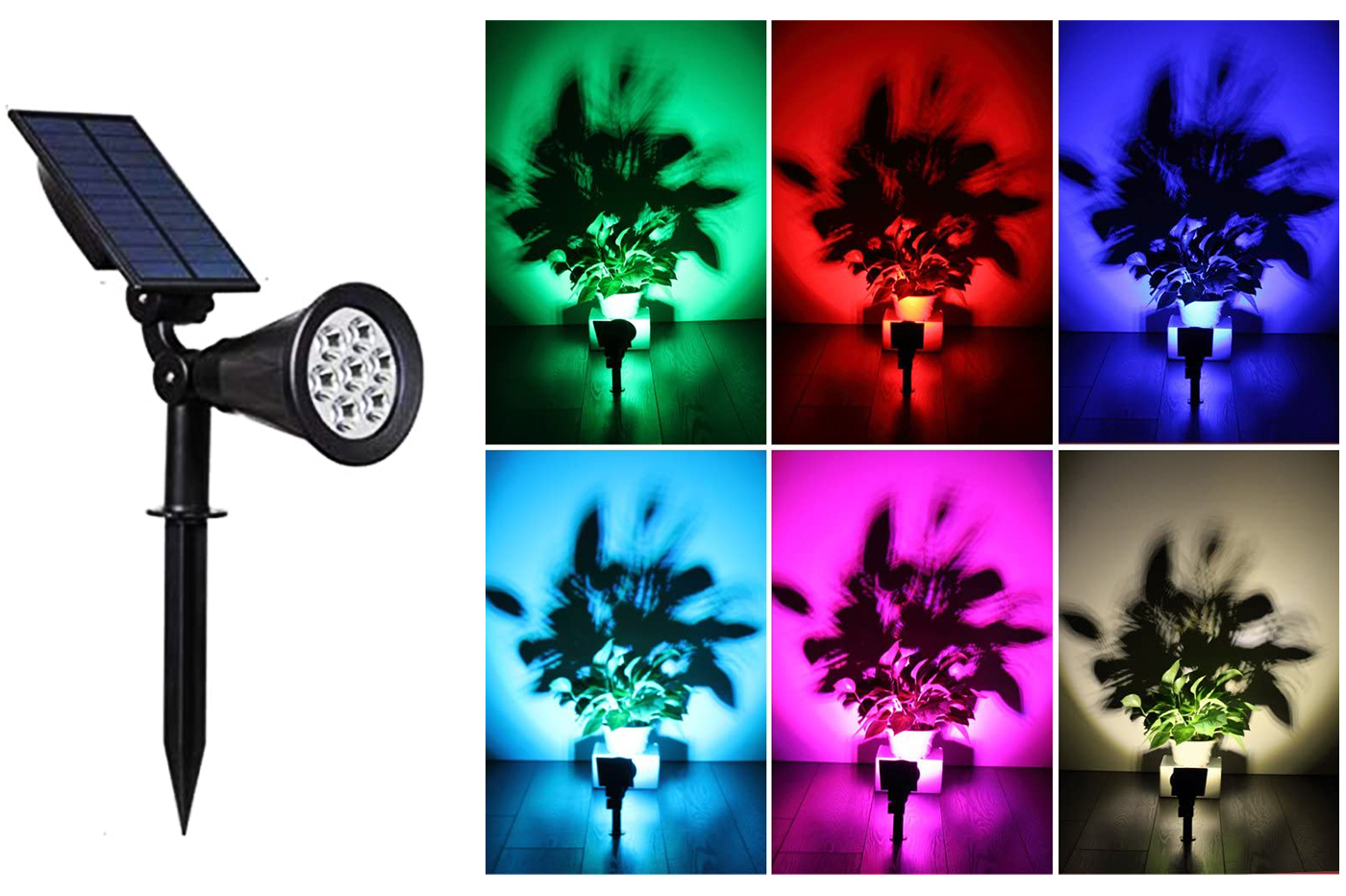 Picchetto Faretto LED Solare 7W Da Giardino Lampada LED Multicolor Segnapasso 10 class=img-responsive