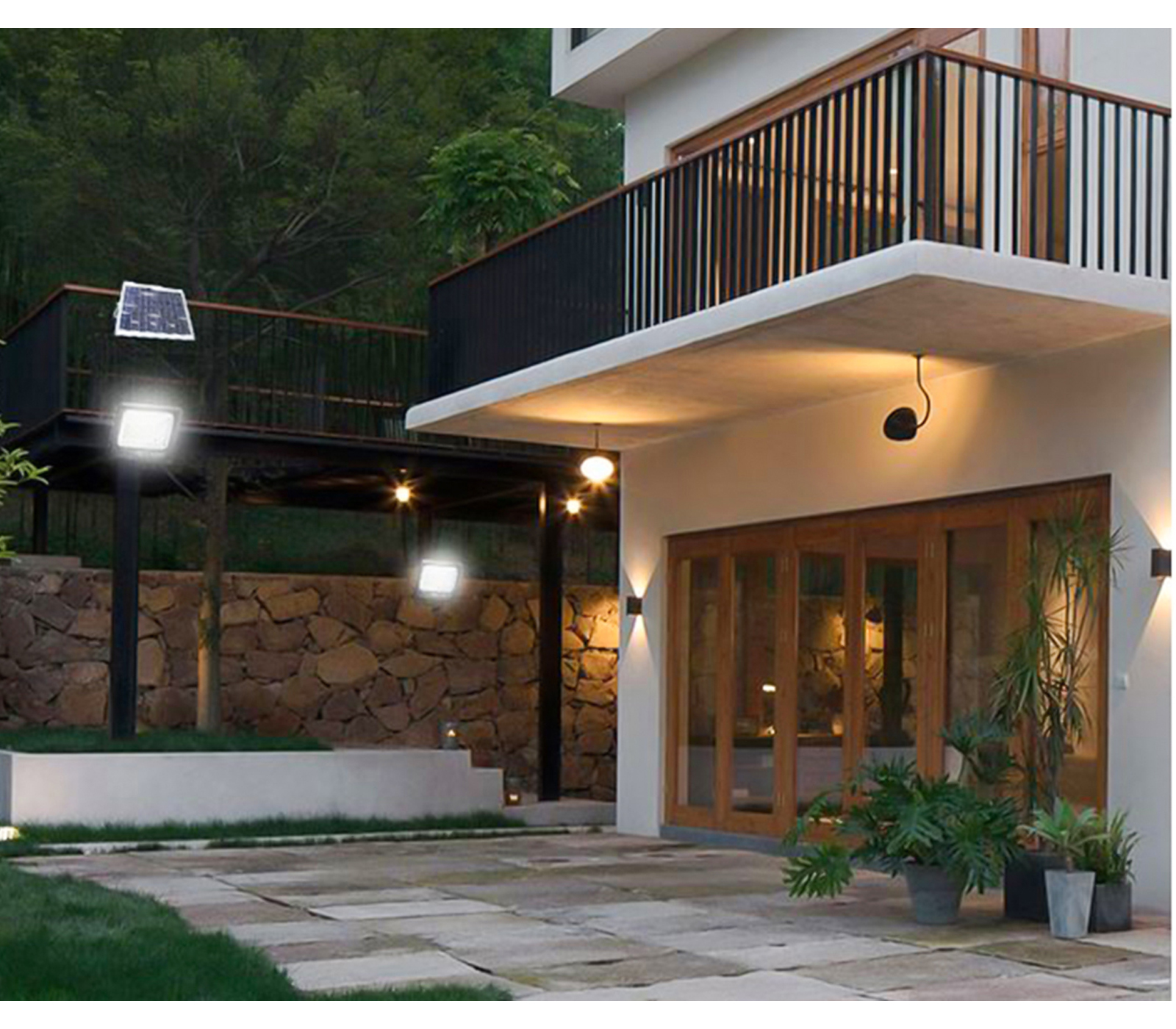 BES-34207 - Illuminazione ad Energia Solare - beselettronica - Faro LED  Esterno 50W Pannello Solare Luce Fredda Faretto LED Casa Giardino ET-07