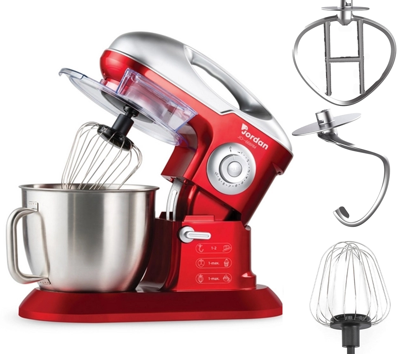 BES-34219 - Piccoli e grandi elettrodomestici - beselettronica -  Impastatrice Planetaria 8L 1900W 10 Velocita Accessori Robot Cucina Rosso  Jordan