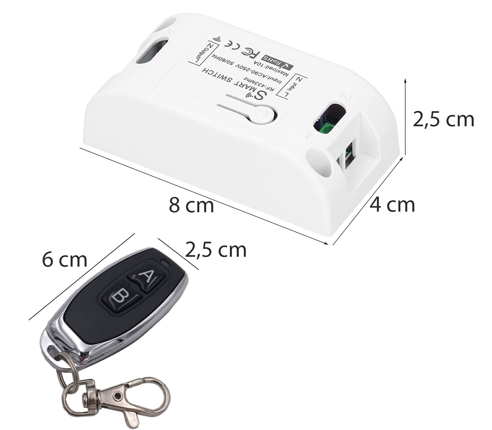 INTERRUTTORE WIRELESS TWO GANG SENZA FILI E BATTERIA 2 RICEVITORI VT-542 -  SKU 8230