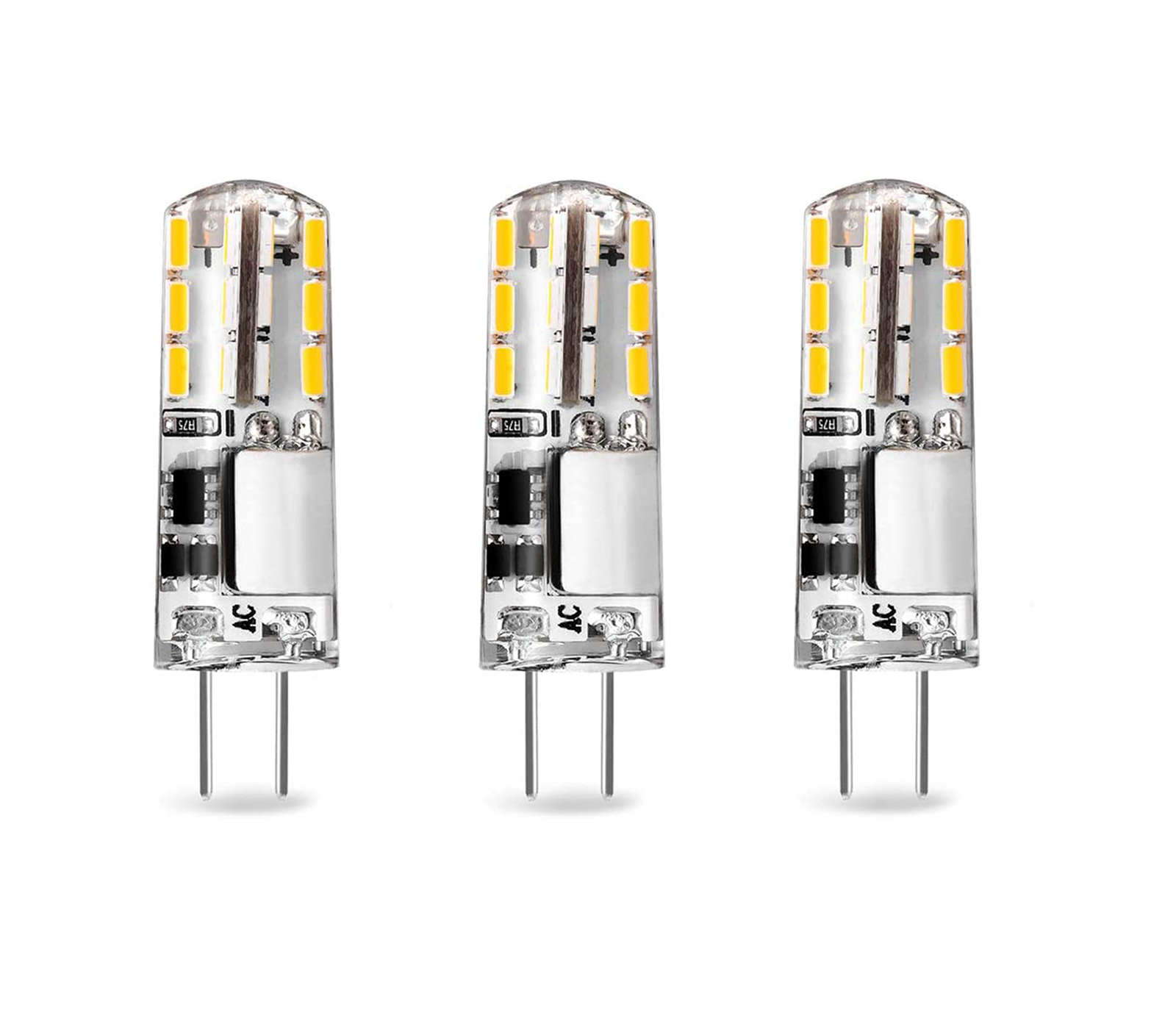 BES-20903 - Lampadine e Adattatori - beselettronica - Lampadina LED 24 SMD  Attacco G4 a Spillo 3014 Luce Calda 2W Mini Lampadina 24D