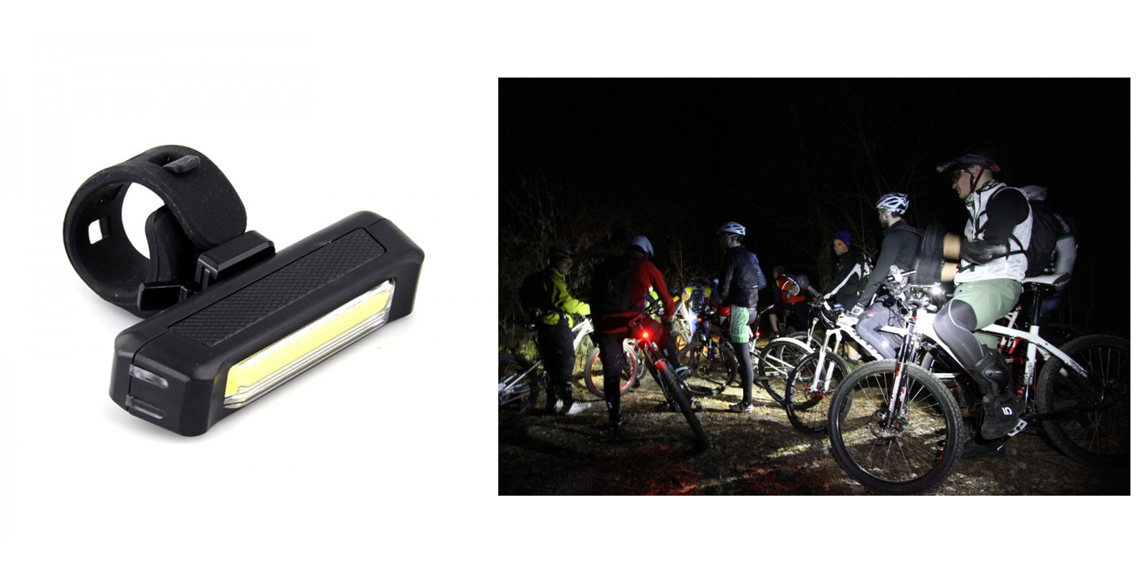 LUCE ANTERIORE LED COB RICARICABILE USB BICI CICLO BICICLETTA BIANCO TE-B0084