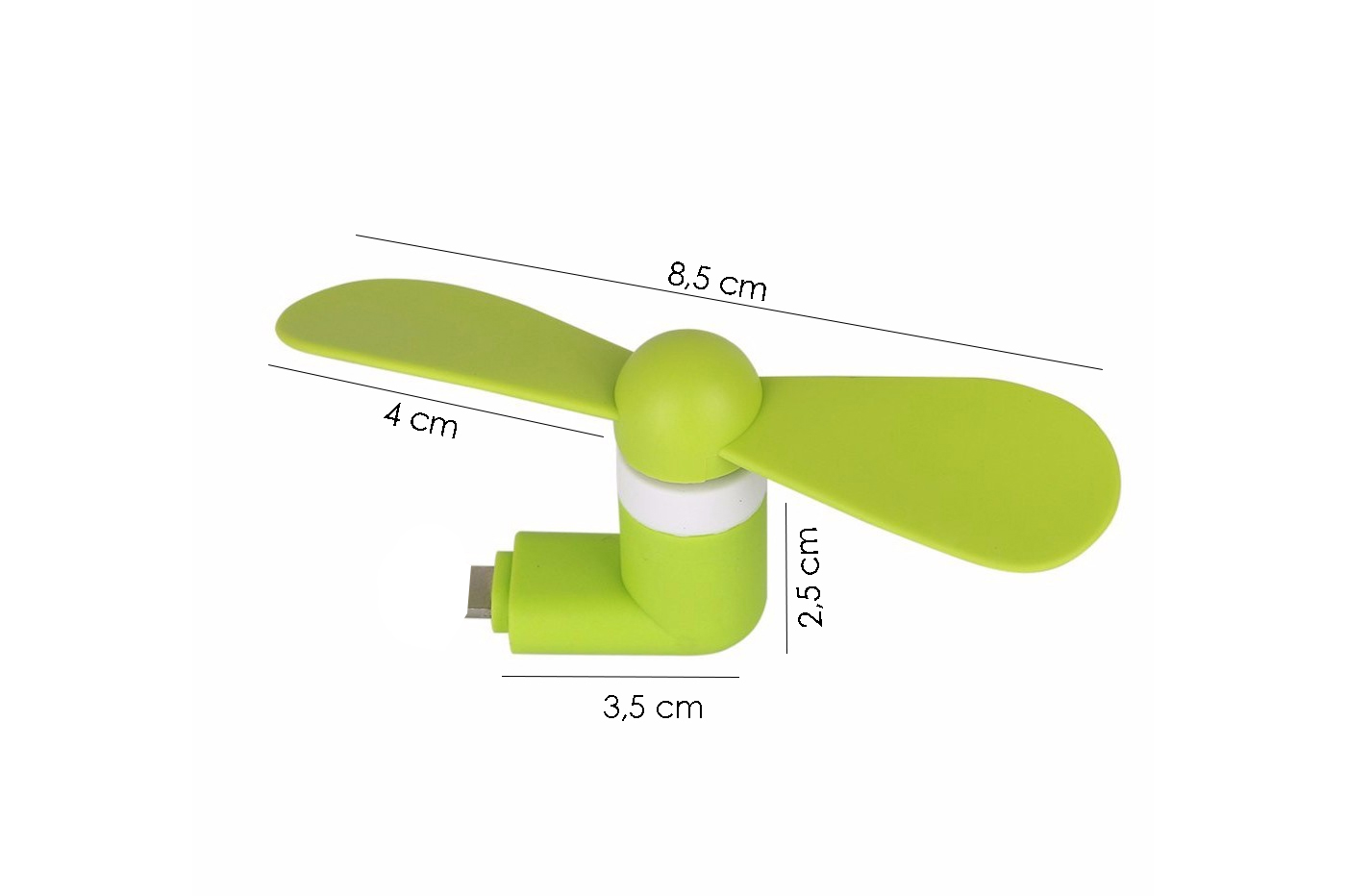 Mini ventilatore portatile con porta smartphone verde