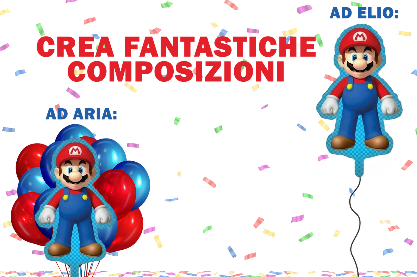 BES-31110 - Giocattoli - beselettronica - Palloncino Gonfiabile ad Elio Super  Mario Bros 86cm Alluminio Sagomato Bambini