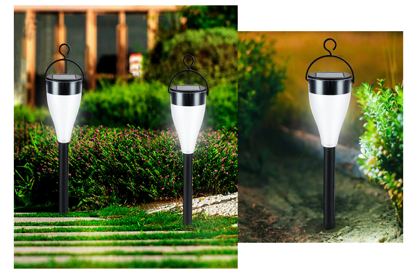 Picchetto Faretto LED Solare Da Giardino Lampada LED Segnapasso Luce Fredda RGB 10 class=img-responsive