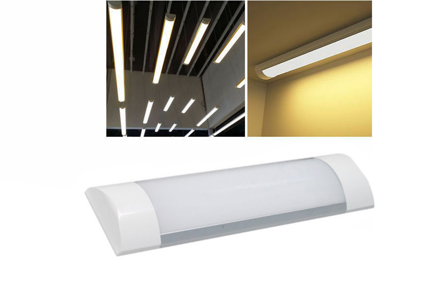 BES-20422 - Plafoniere - beselettronica - Plafoniera Led Soffitto 30cm Barra  3000K Luce Bianca Calda 20W Collegabili Serie