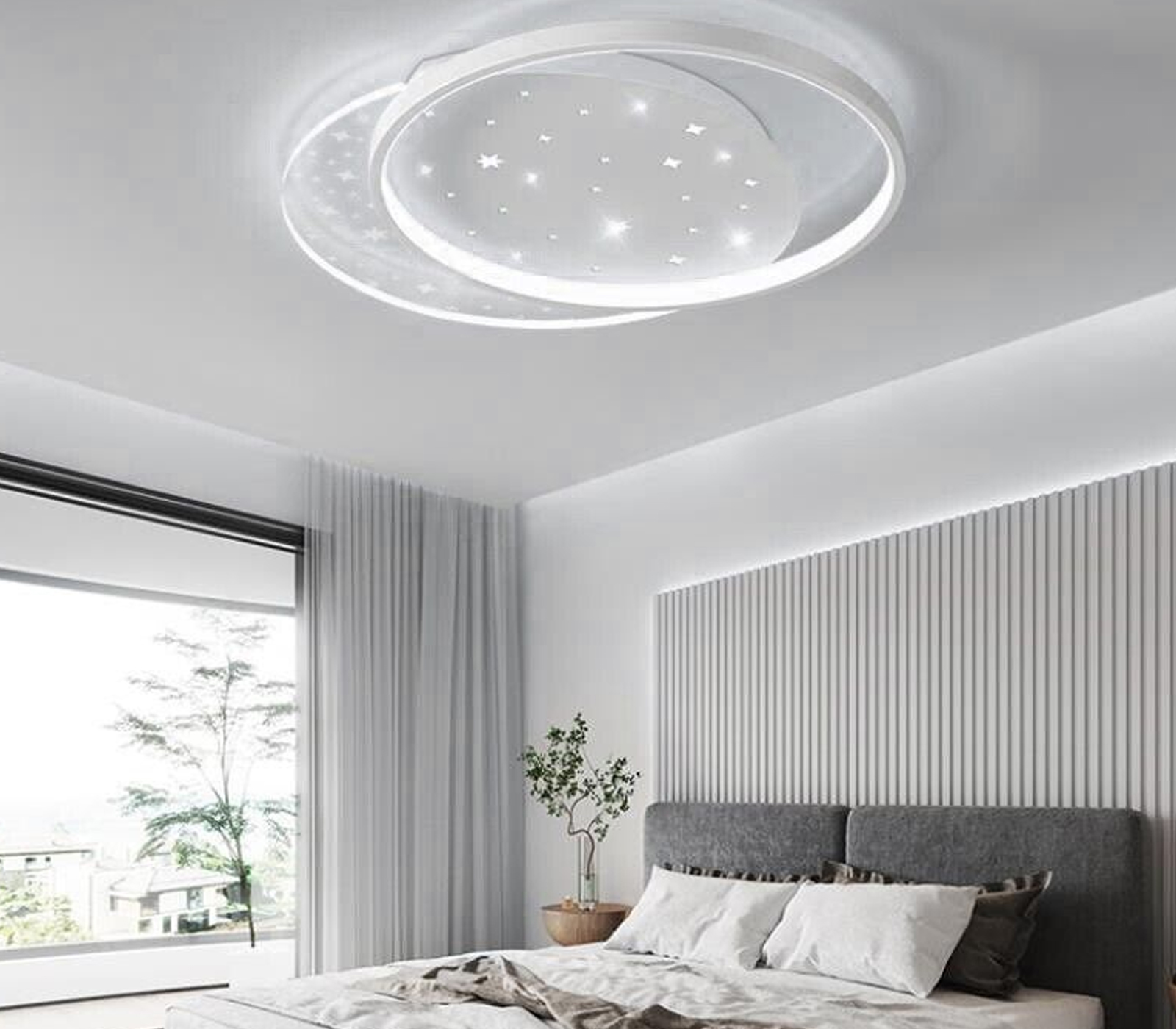 BES-34103 - Plafoniere - beselettronica - Plafoniera LED Soffitto 38W Luce  Fredda Rotonda Cerchi Cielo Stellato SJ-150