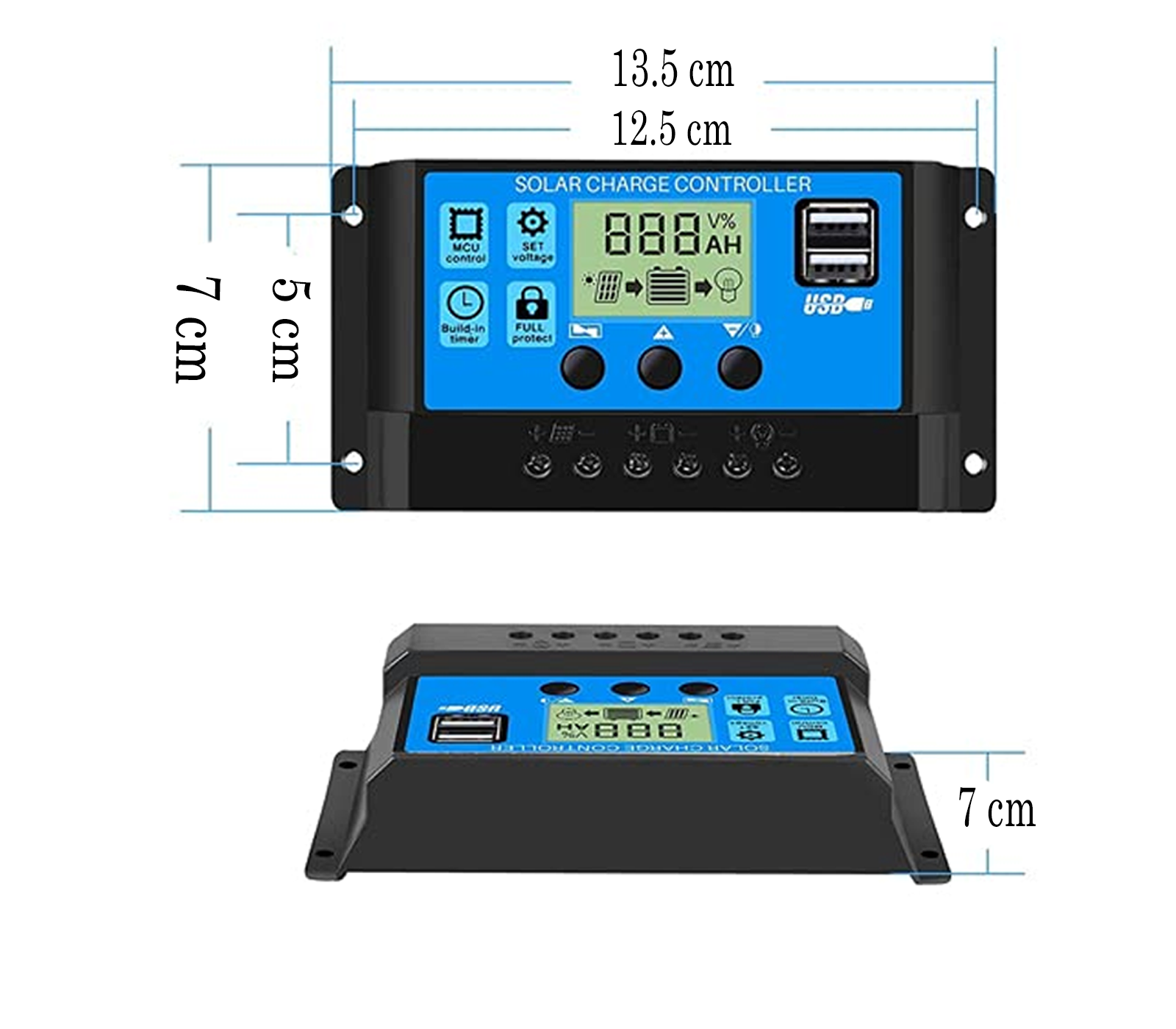 Kit Solare Fotovoltaico 50W 12V Regolatore PWM 10A Nvsolar Camper Casa  Nautica Illuminazione