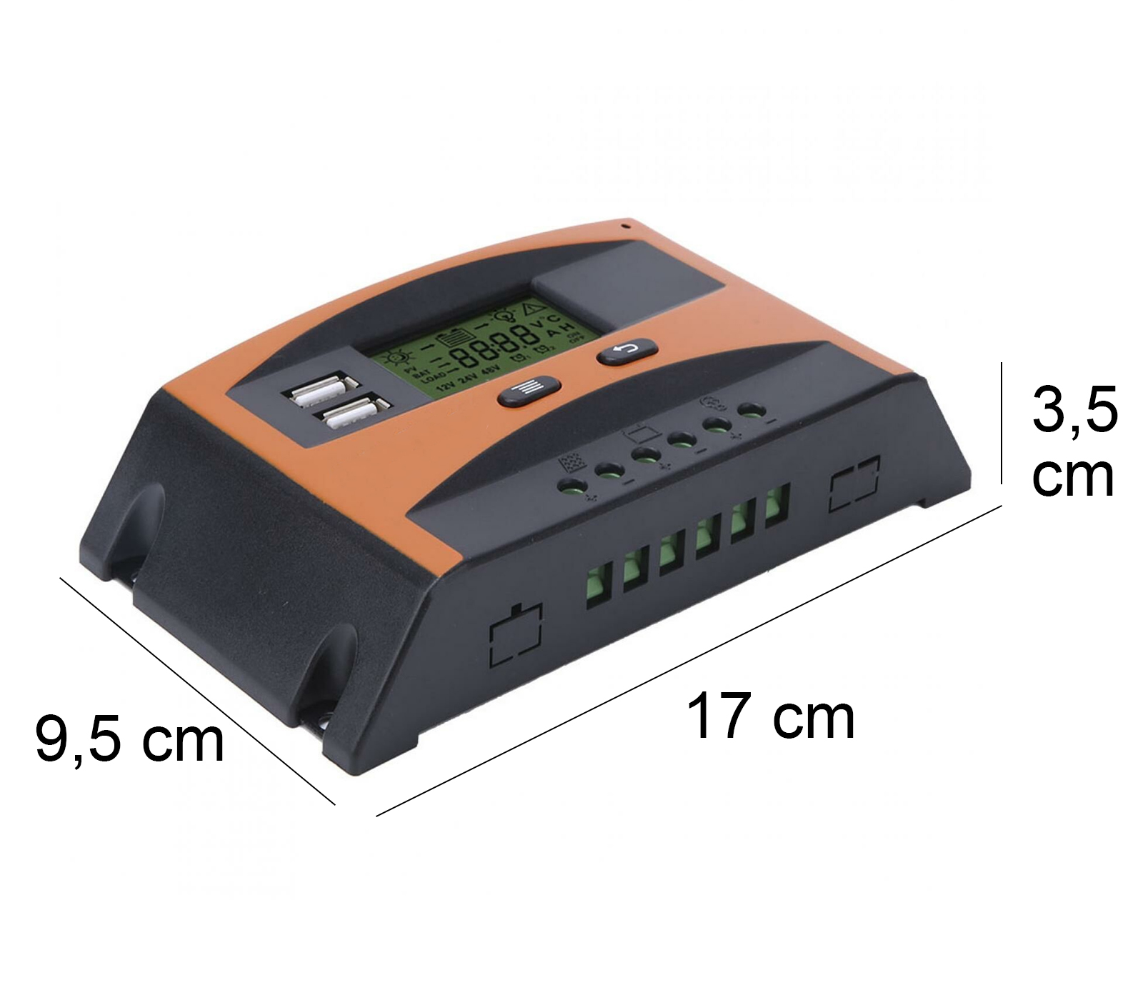 BES-24349 - Illuminazione ad Energia Solare - beselettronica - Regolatore  di carica pannello solare 12-24V 20A fusibile controller ricarica