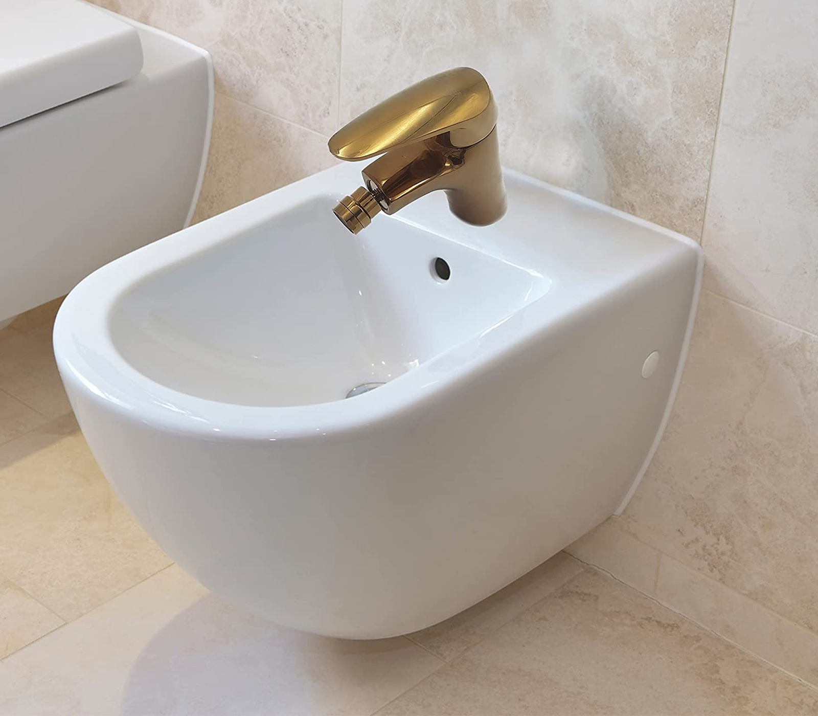 BES-33923 - Idraulica - beselettronica - Rubinetto Miscelatore Bidet Bagno  Monoleva Oro Lucido Rompigetto Girevole 7189G