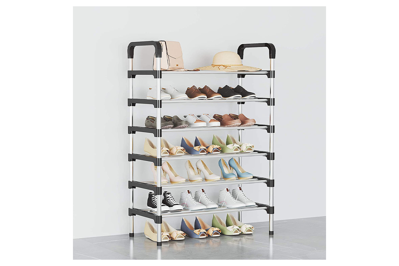 6 ORGANIZER SCOMPARTI SCARPIERA SALVASPAZIO PORTA SCARPE SEI PAIA SHOE SLOTZ