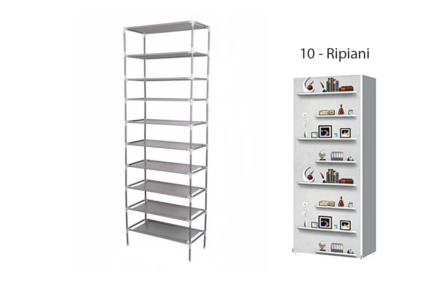 BES-33312 - Organizer e Salvaspazio - beselettronica - Scarpiera Salvaspazio  Nera 7 Ripiani 14 Posti Scaffale Organizer Scarpe