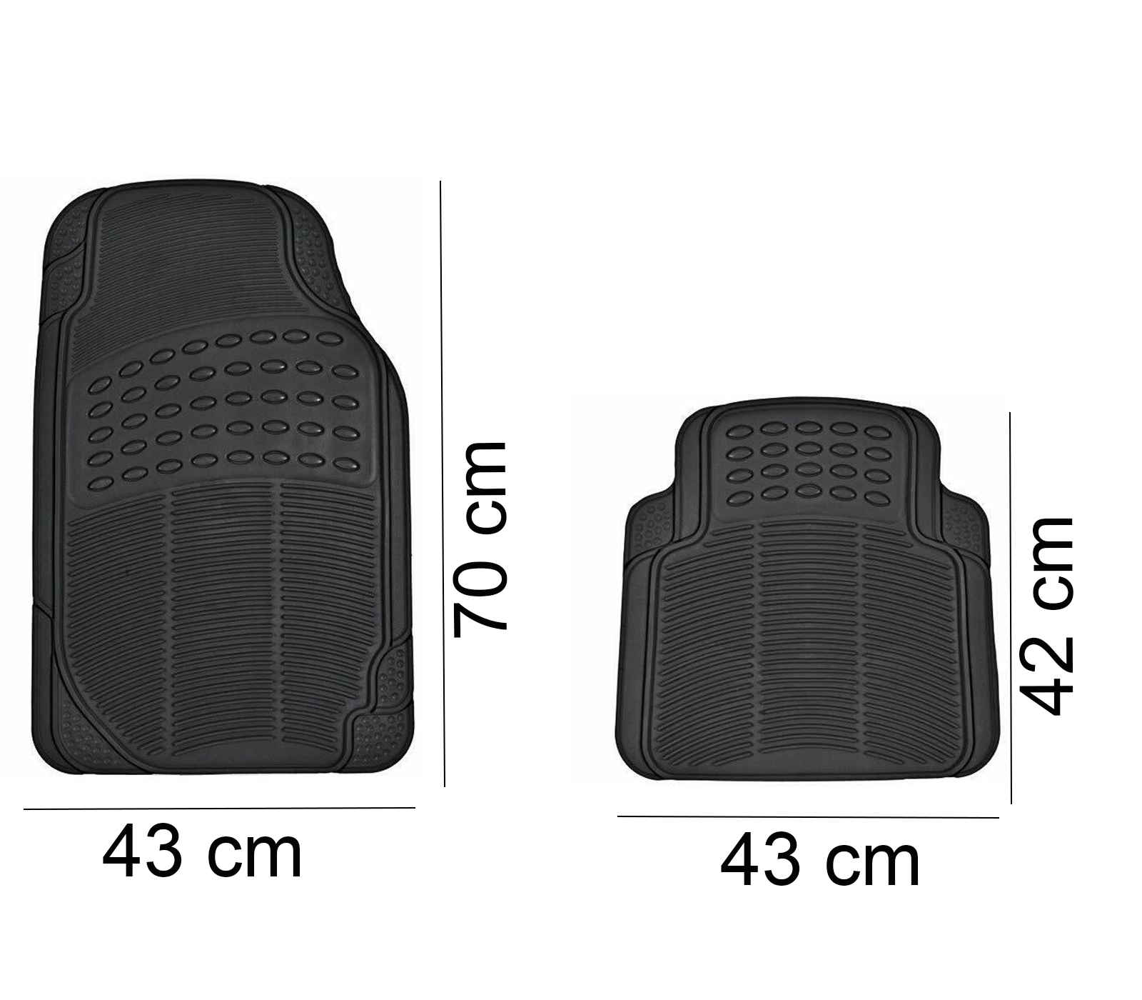 BES-34513 - Accessori Auto Per Interni - beselettronica - Tappetini Auto  Gomma Universali Set 4 Pezzi Tappeto Antiscivolo Nero CA-02436