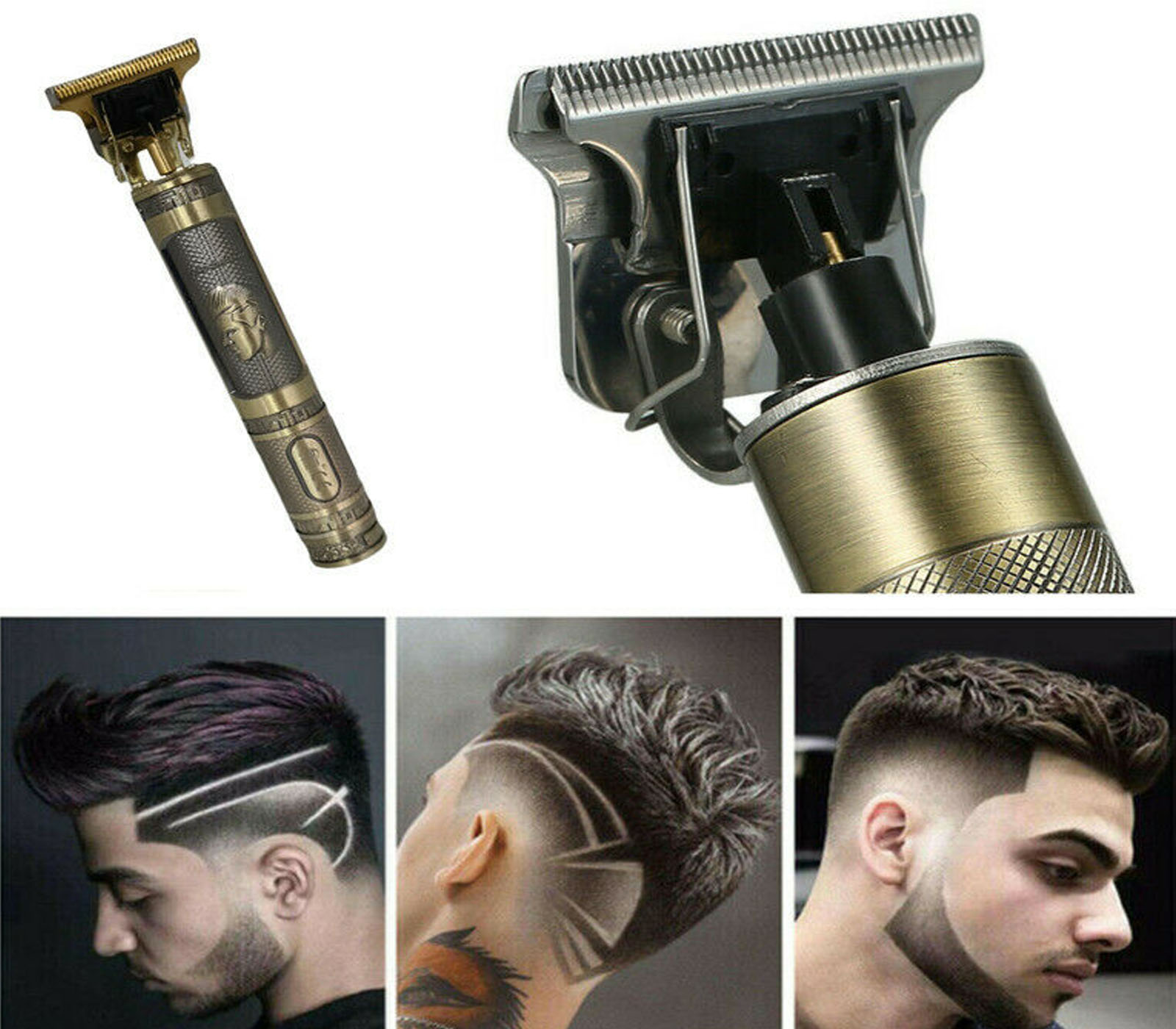 TAGLIA CAPELLI PROFESSIONALE REGOLA BARBA TRIMMER RASOIO ORO ELETTRICO USB