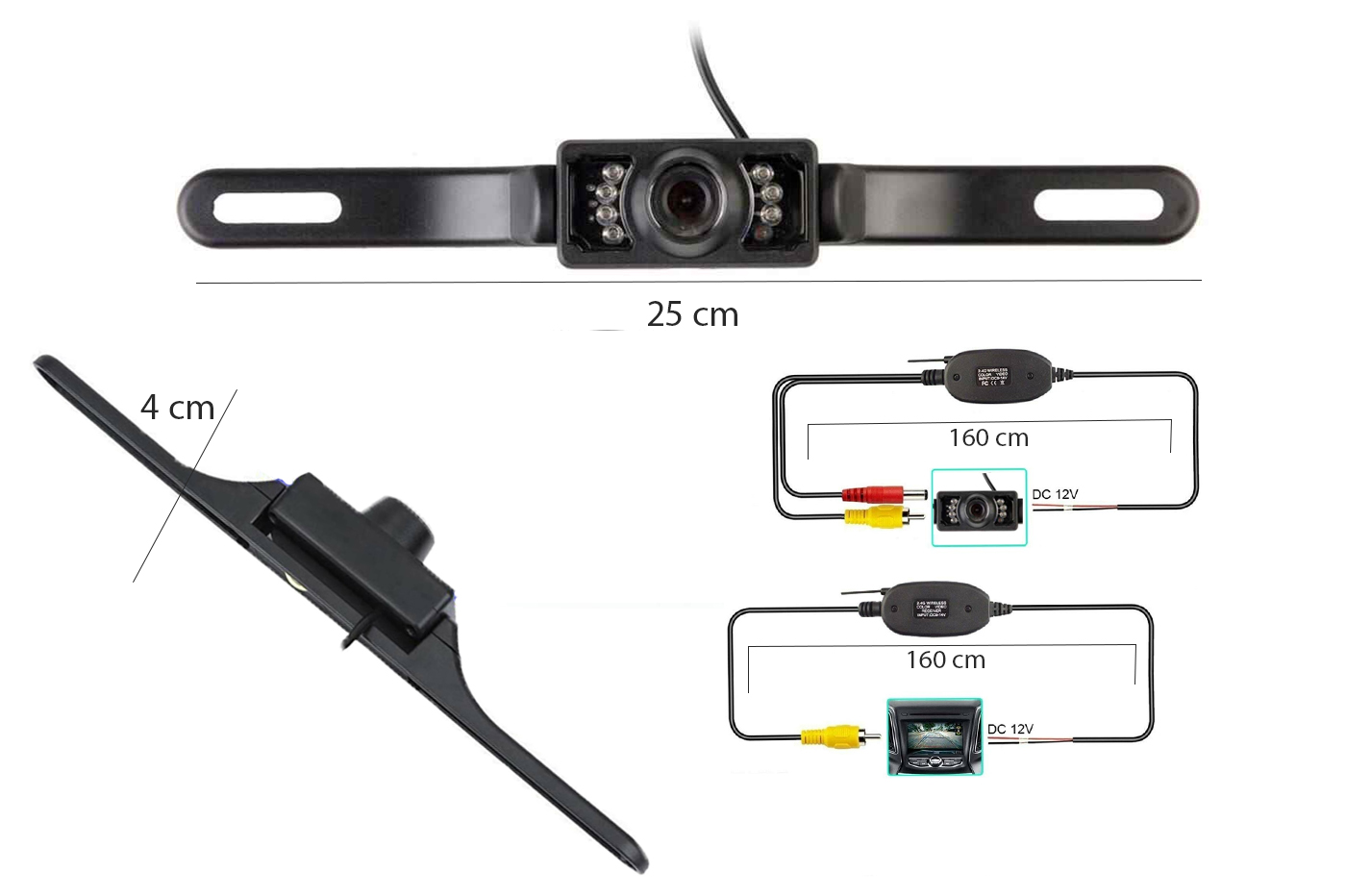 Carsanbo car wifi5 telecamera di retromarcia porta targa europea ue  wireless wifi telecamera per visione notturna ricambi auto generali