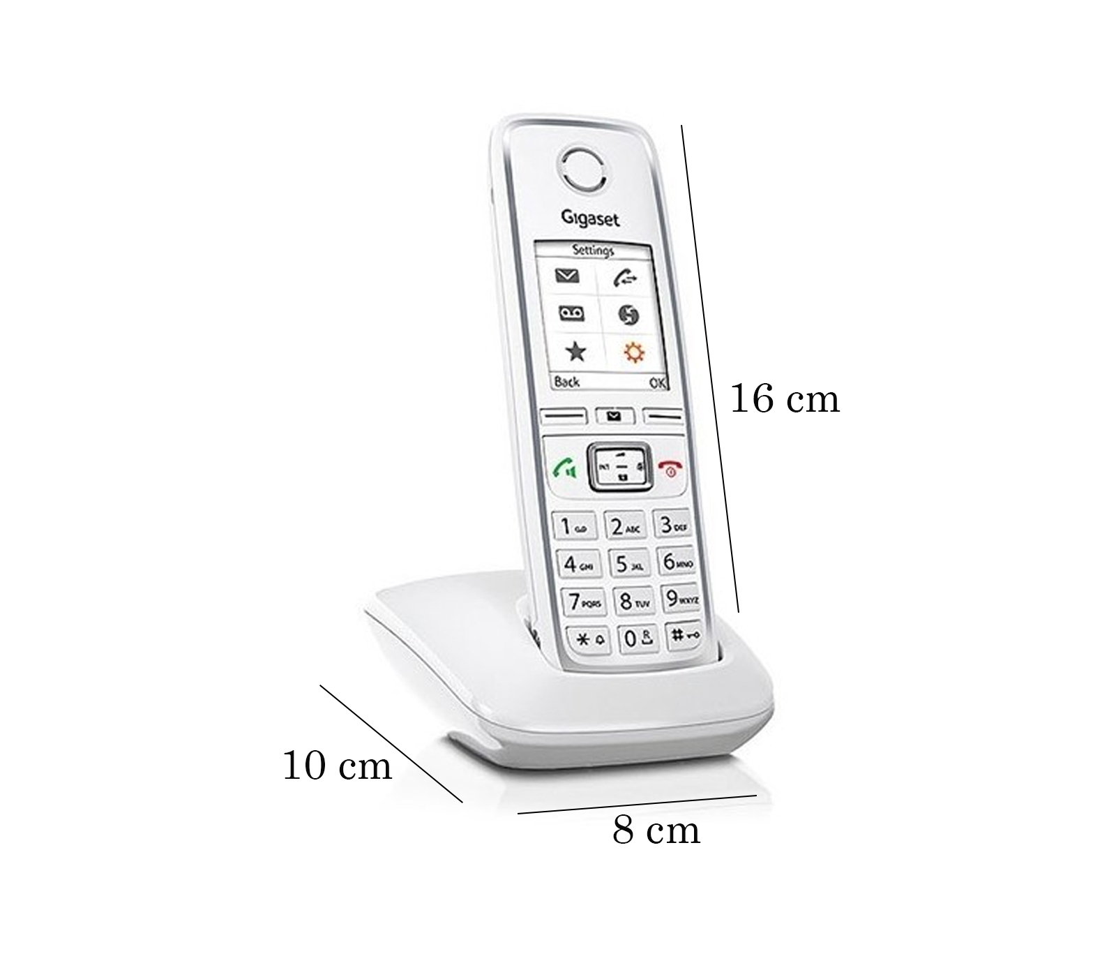 BES-33318 - Cordless - beselettronica - Telefono Cordless Gigaset C530  Bianco Display Grande Vivavoce Rubrica Sveglia